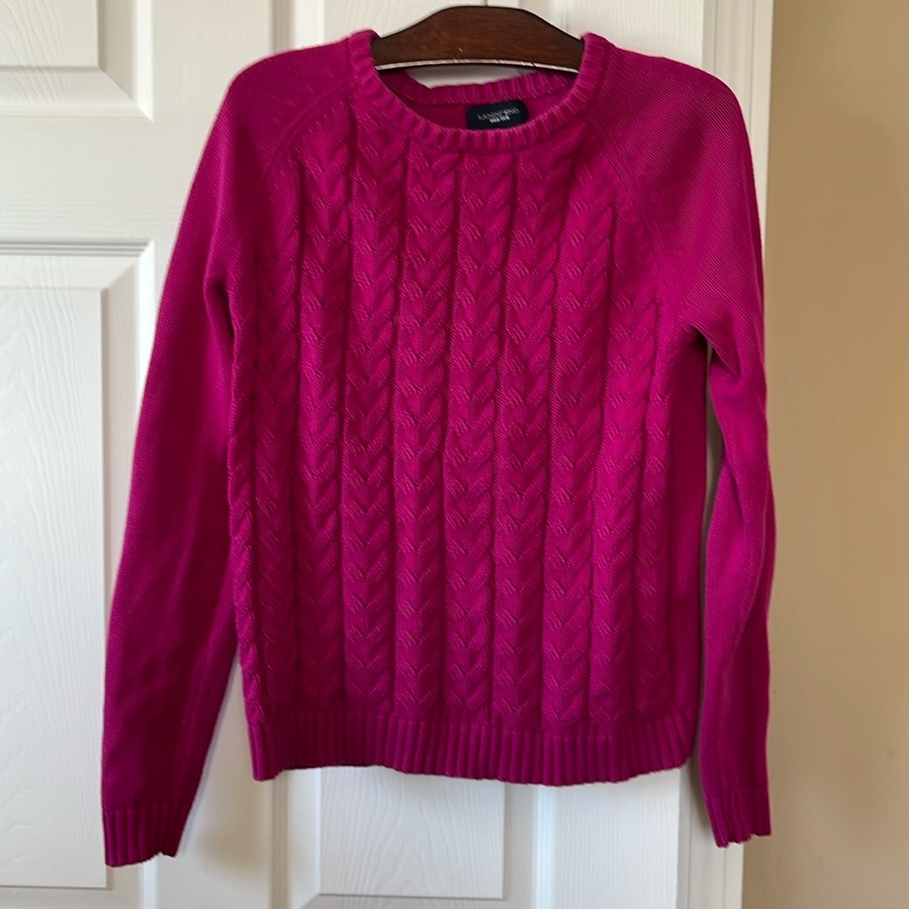 Land’s End hot pink sweater Sz S